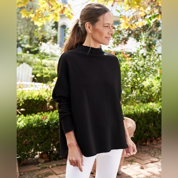 Frank & Eileen Sweaters - Frank & Eileen Effie Long Sleeve Funnel Neck Capelet Black Top Luxury Size M EUC
